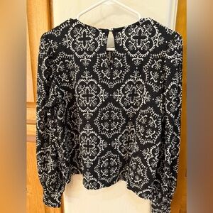 LOFT Black and White Blouse